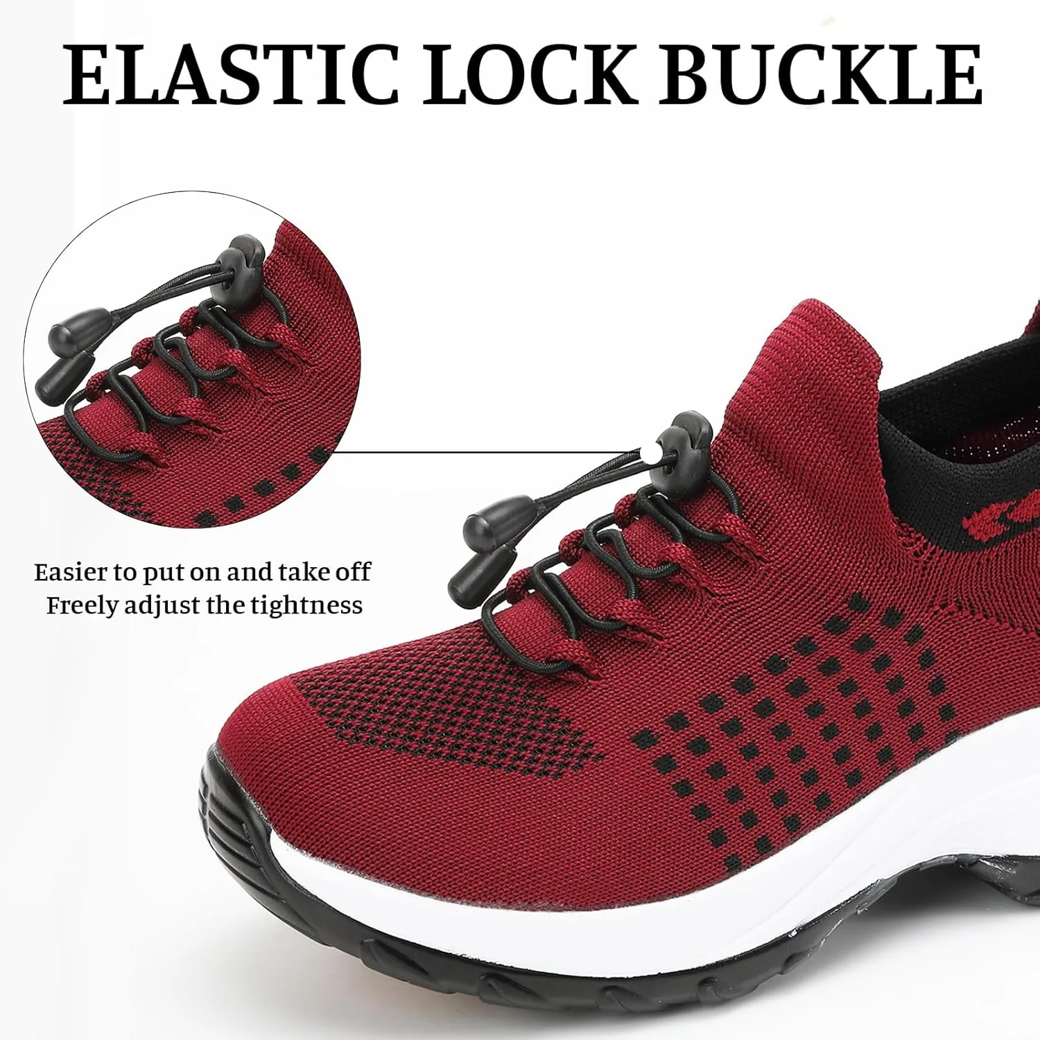 Orthopedic Sneakers for Women Men Adjustable Elastic Strap Trainers Shoes,Lightweight Breathable Damping Air Cushion Sneakers Non-Slip Platform Waterproof Comfort Soles Sports Shoes with Arch Support