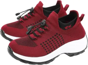 Orthopedic Sneakers for Women Men Adjustable Elastic Strap Trainers Shoes,Lightweight Breathable Damping Air Cushion Sneakers Non-Slip Platform Waterproof Comfort Soles Sports Shoes with Arch Support