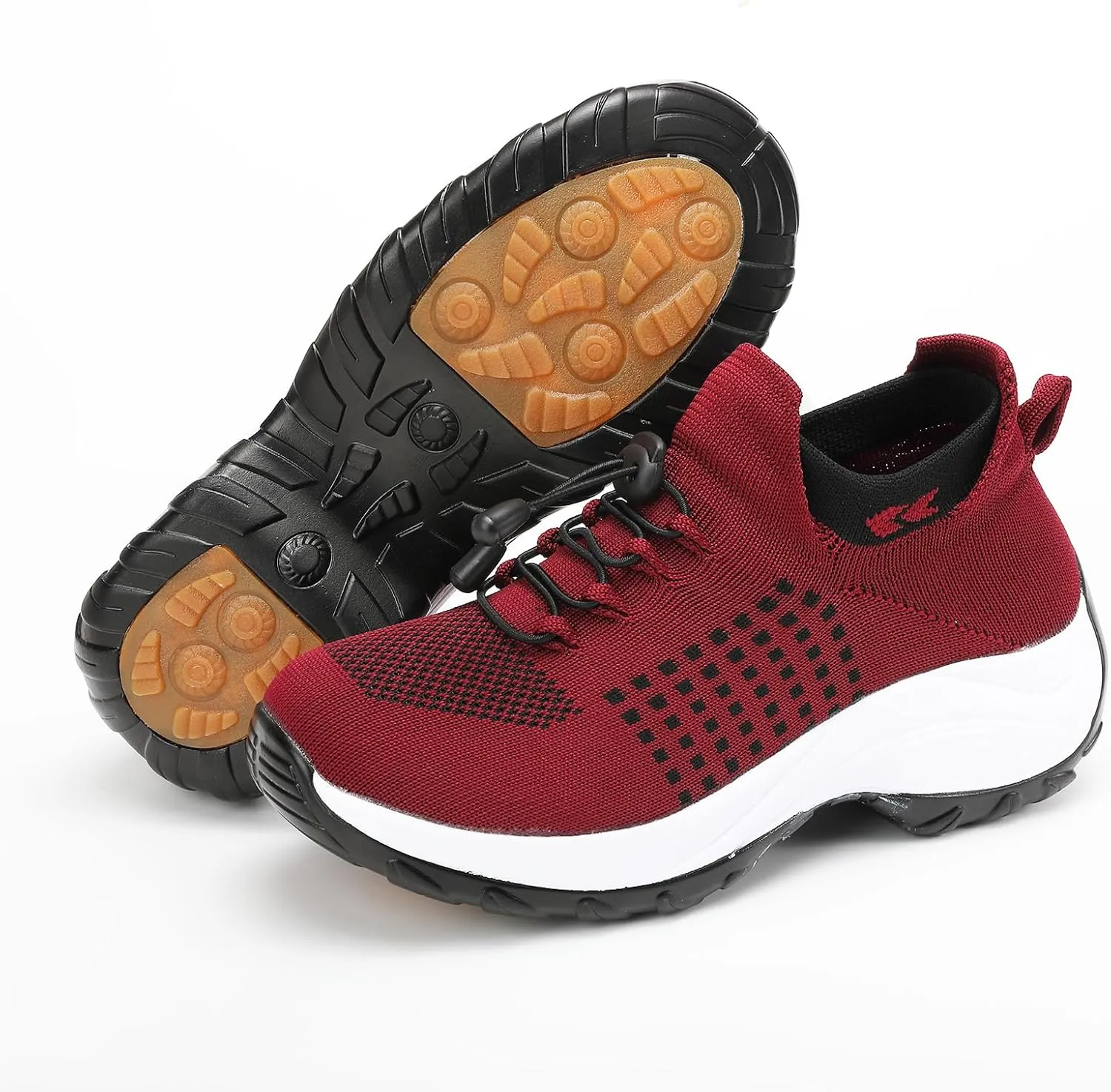 Orthopedic Sneakers for Women Men Adjustable Elastic Strap Trainers Shoes,Lightweight Breathable Damping Air Cushion Sneakers Non-Slip Platform Waterproof Comfort Soles Sports Shoes with Arch Support