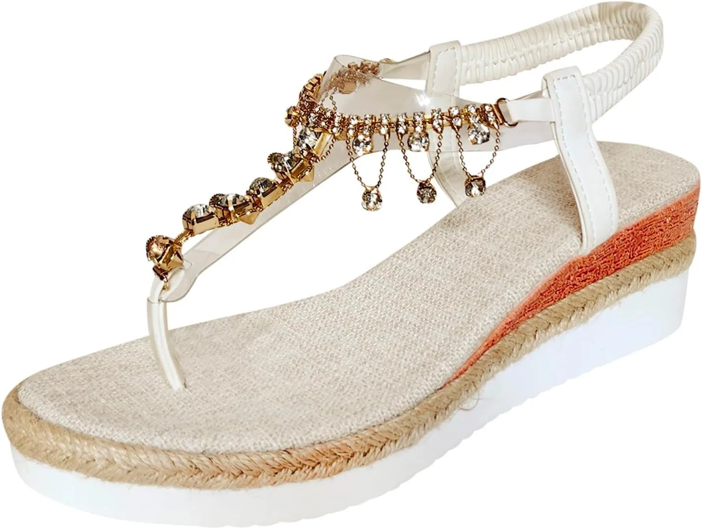 Orthopedic Wedge Sandals for Women Summer Dressy 2025 Womens Low Wedges Heels Sandal Shoes Wide Width Comfort Walking Non Slip Casual Beach Platform Sandals Ankle Elastic Bohemian Woven Sandals
