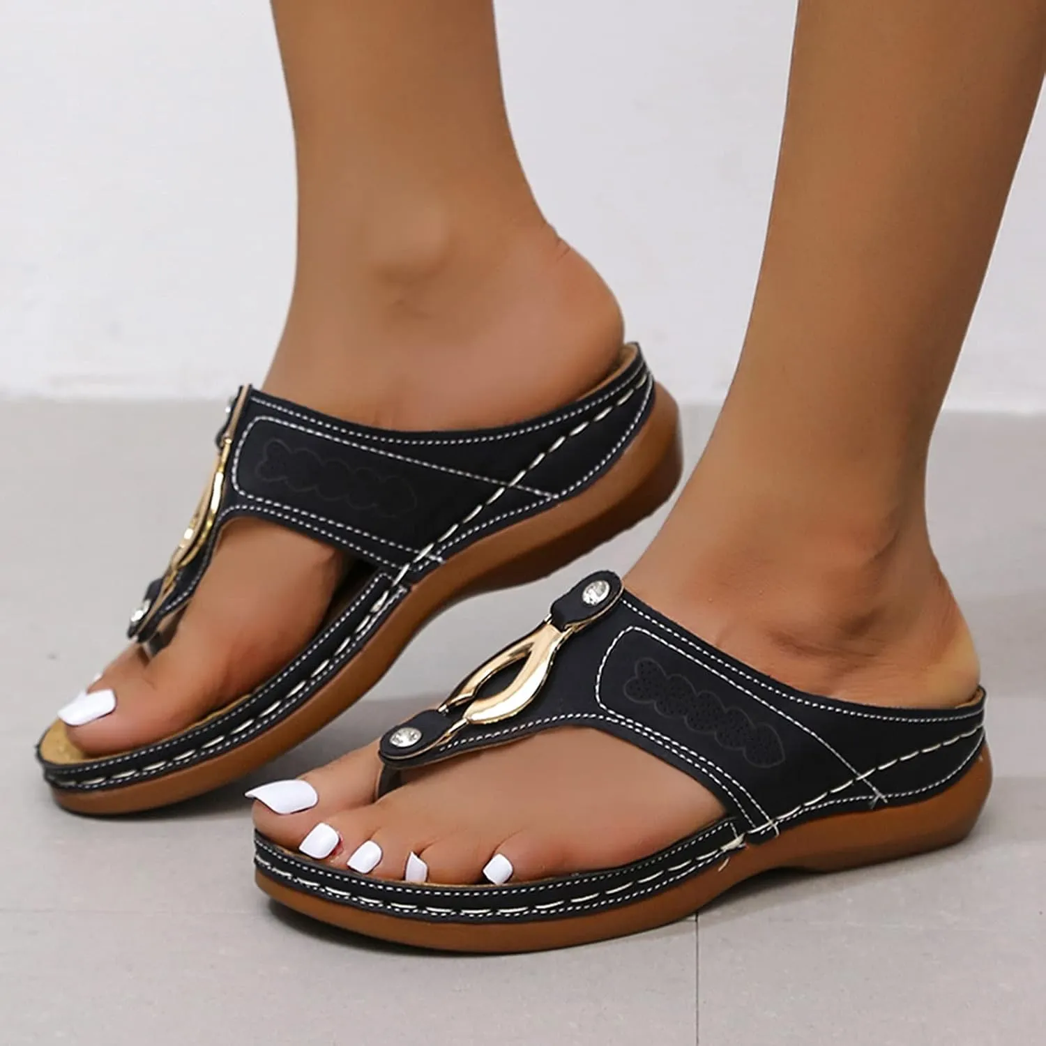 Orthopedic Wide Width Heels for Women Sandals Women Summer Flat Ladies Summer Sandals Foot Arch Supports Women's Orthopedic Platform Sneakers Tie Up Heels for Women