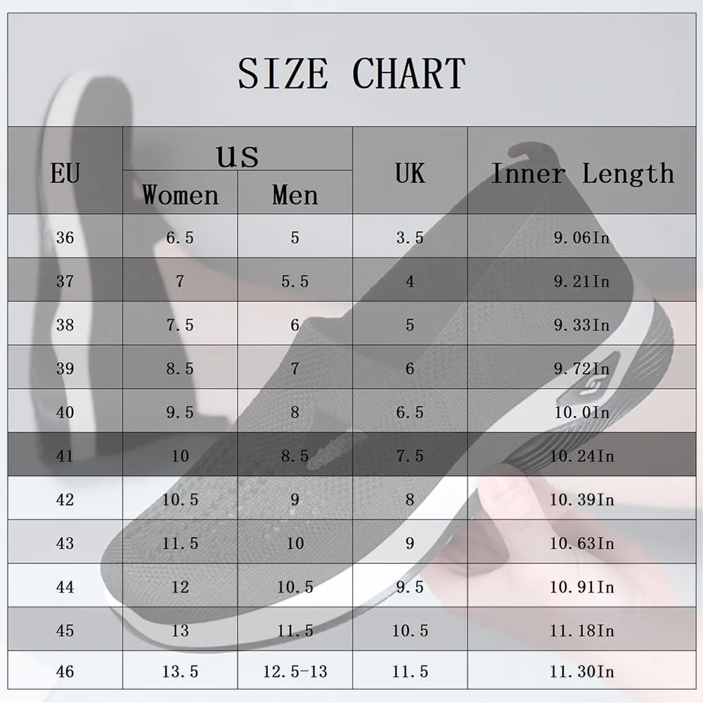 Orthowalkway Womens Shoes, Women's Comfortable Breathable Knitted Sneakers, Orthopedic Slip-On Lightweight Flat Soft Shoes