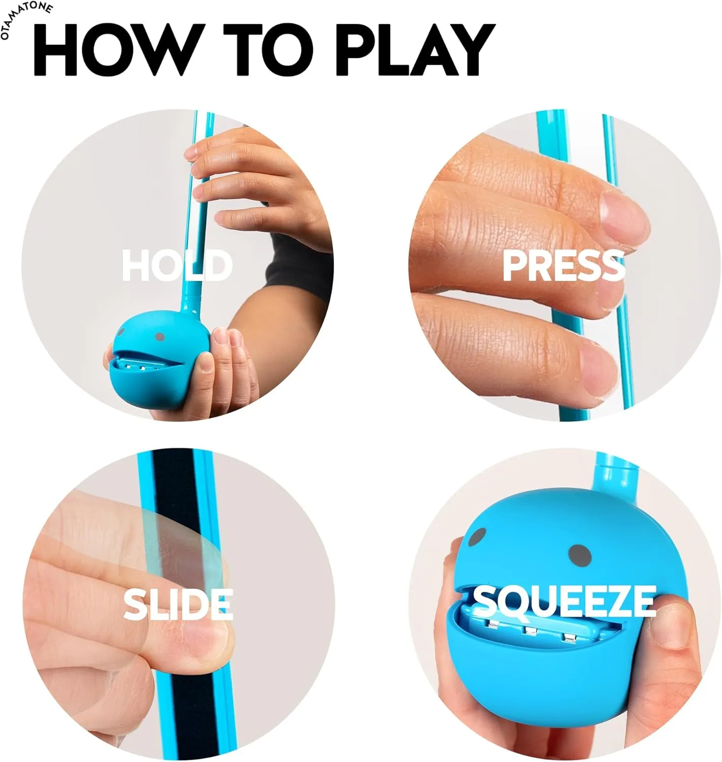 Otamatone Japanese Electronic Musical Instrument Portable Music Synthesizer from Japan by Maywa Denki Studio, Award Winning, Educational Fun Gift for Children, Teens & Adults - Blue