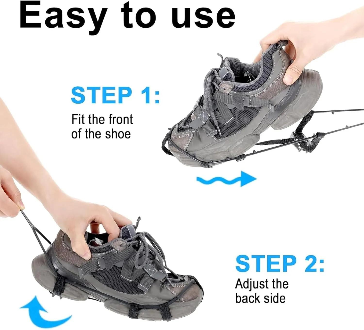 Outdoor 24-Tooth Reinforced Crampons Anti-Slip Shoe Covers Snow Claws Snow Mud Ice Grab Winter Hiking Shoes Spikes Chain