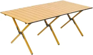 Outdoor Camping Table Folding Wood Grain Carbon Steel Egg Roll Portable Bea Table air Tourist Plate Table Camping,11 L