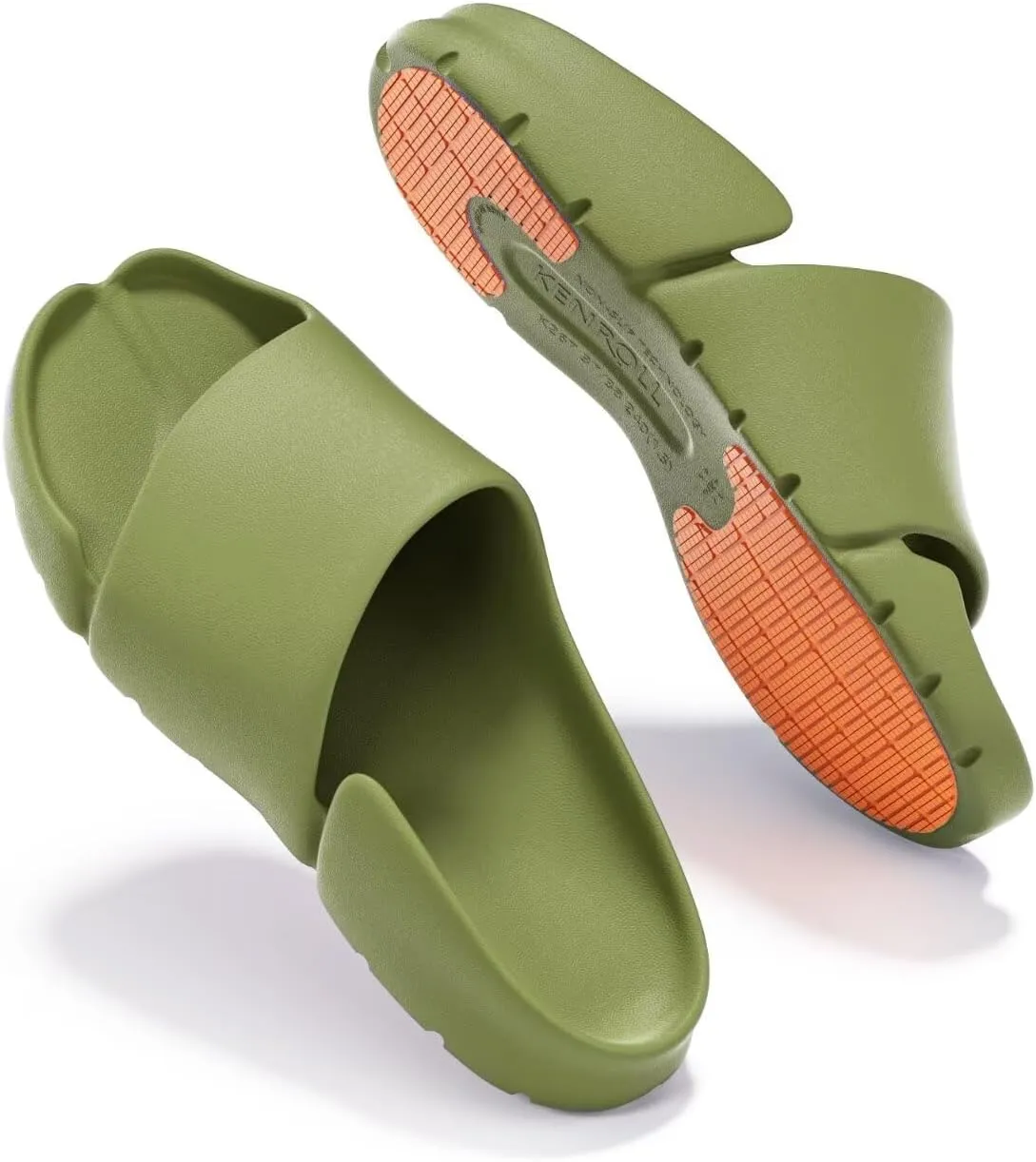 Outdoor Slide Sandals, Non Slip Summer Slippers for Women and Men, Indoor Lightweight House Shower Shoes