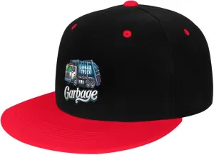 Outdoors Adjustable Snapback Garbage Truck Trash Hat Flat Bill Baseball Cap