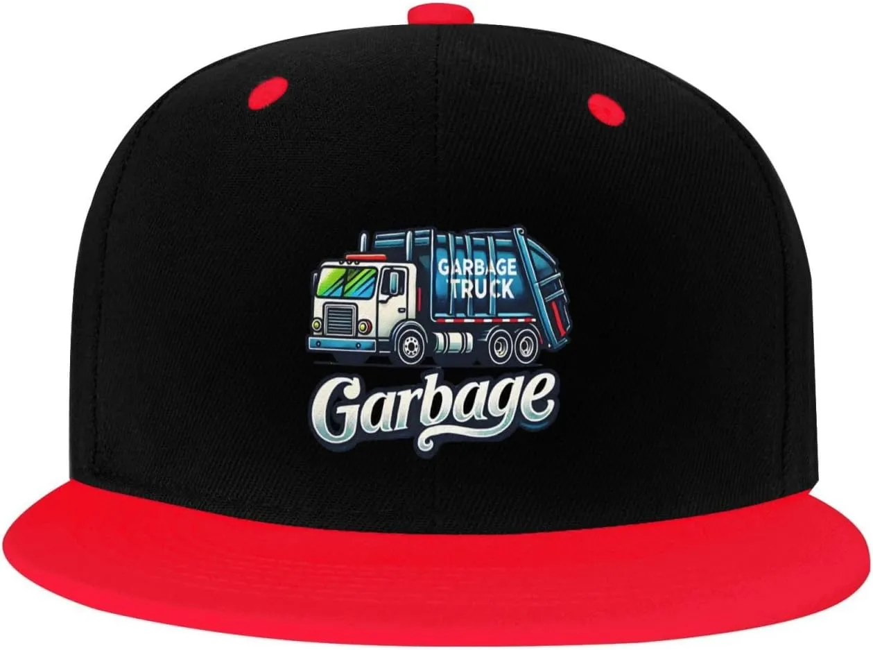 Outdoors Adjustable Snapback Garbage Truck Trash Hat Flat Bill Baseball Cap