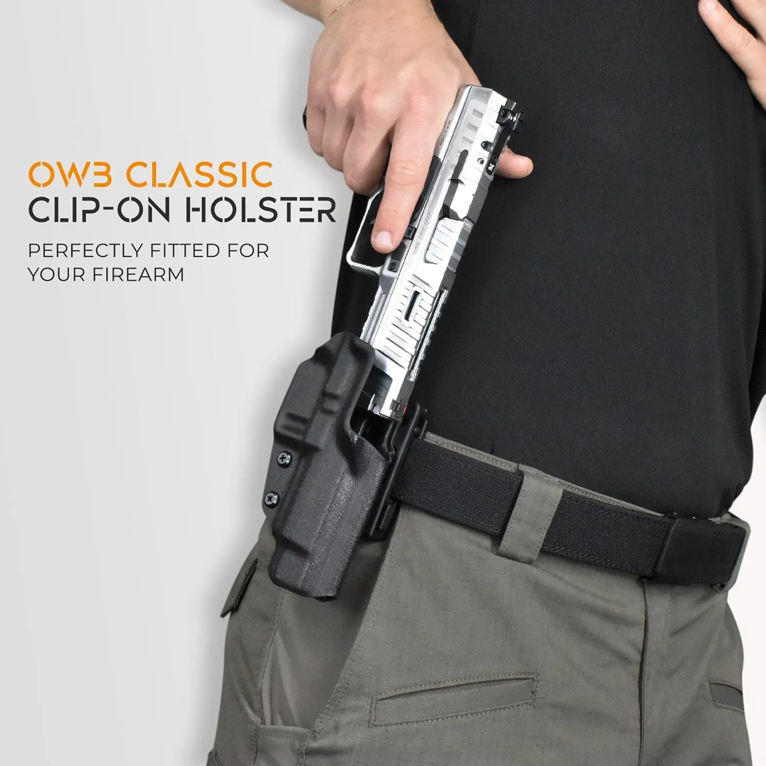 OWB Classic Clip-On Holster Fits Shadow Systems CR920 Combat Outside The Waistband Carry Gun Holster Kydex American Made Durable Lightweight Carry Gear