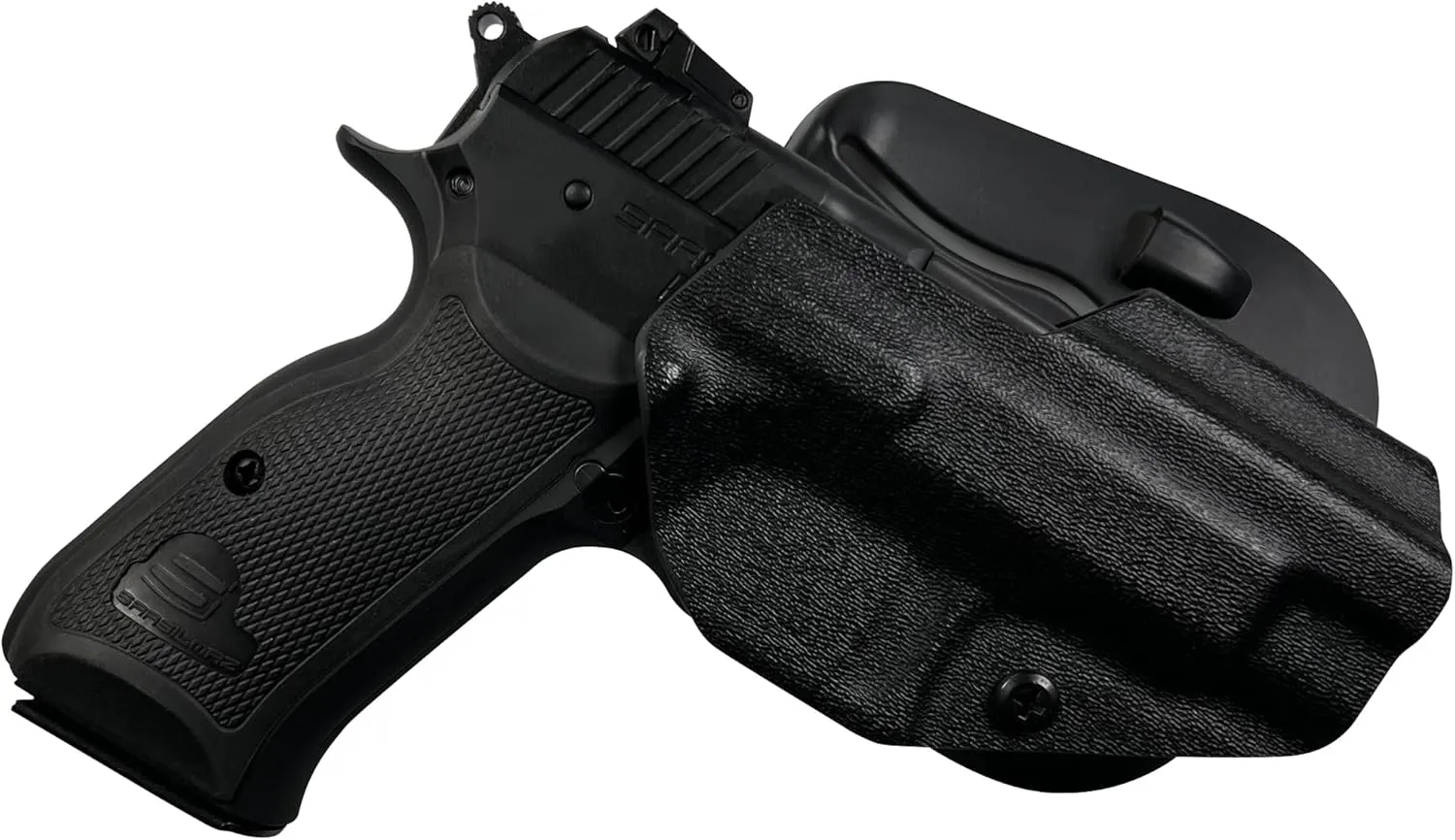 OWB Paddle Holster Fits Sarsilmaz P8S Outside The Waistband Carry Gun Holster Kydex American Made OWB with Paddle Attachment