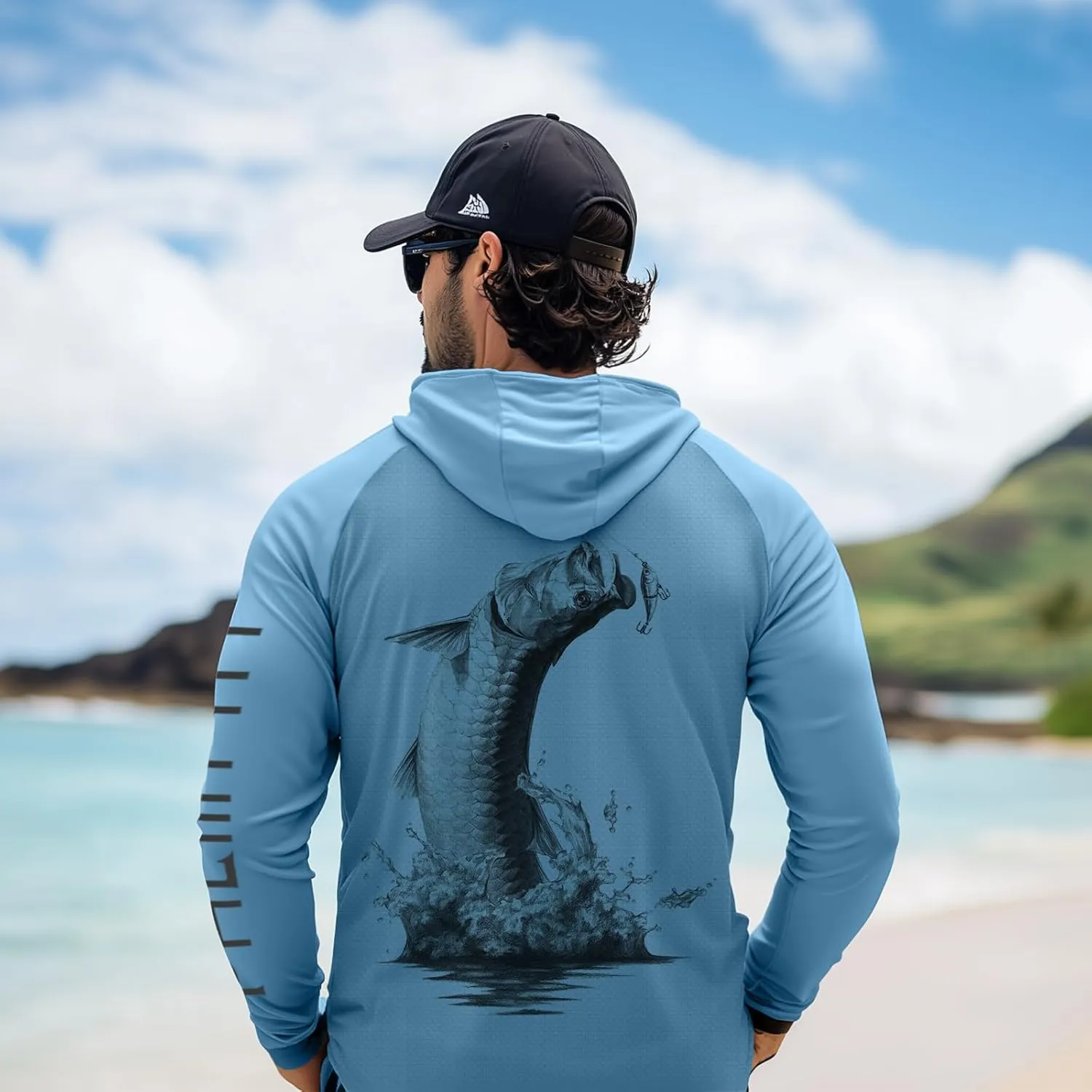 Palmyth Fishing Hoodie for Men UPF 50  Sun Protection Long Sleeve UV Shirts Breathable Quick-Dry