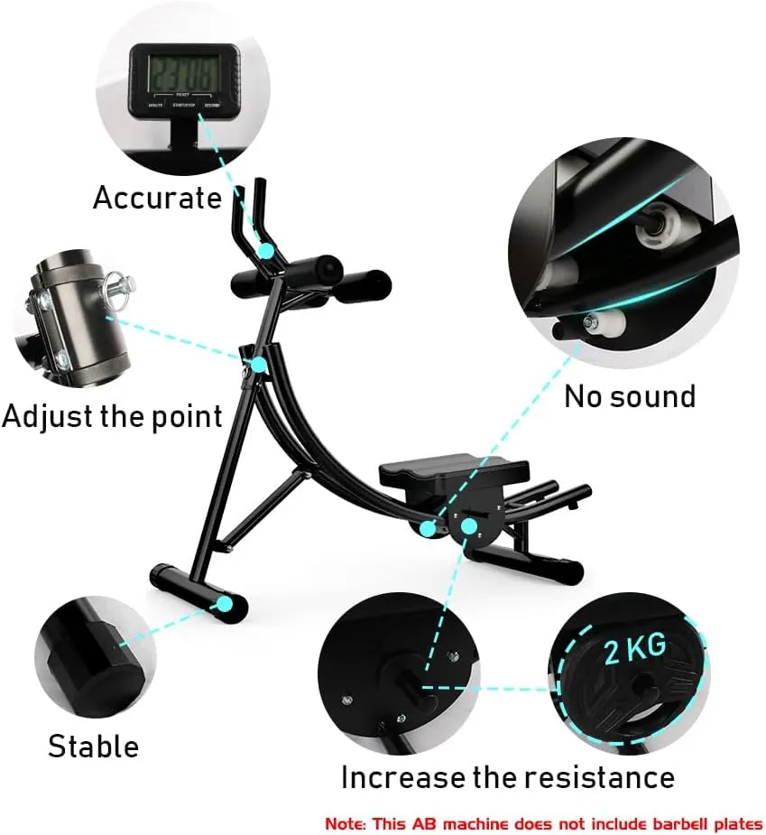 Panda Eye Ab Workout Equipment - Ab Machine with Height Adjustable Foldable Design for Home Gym Strength Training