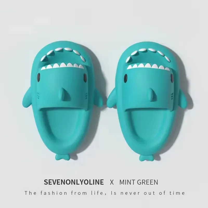 Parent-child Outdoor Slide EVA Soft Thickness Sole Shark Slipper For Kids