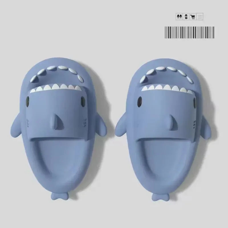 Parent-child Outdoor Slide EVA Soft Thickness Sole Shark Slipper For Kids