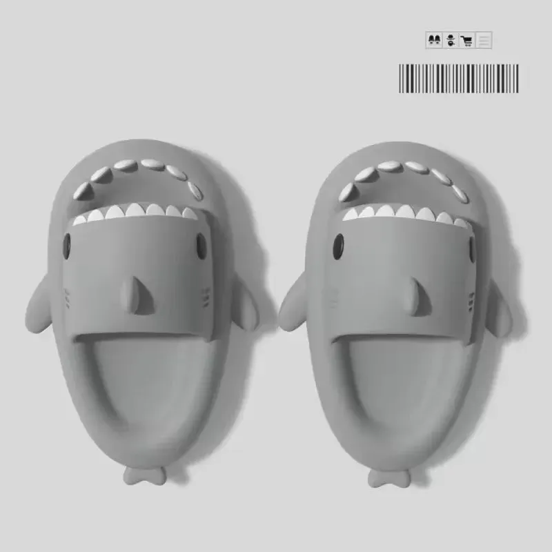 Parent-child Outdoor Slide EVA Soft Thickness Sole Shark Slipper For Kids