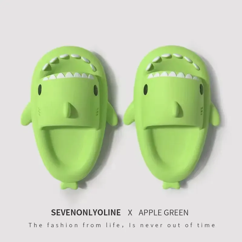 Parent-child Outdoor Slide EVA Soft Thickness Sole Shark Slipper For Kids