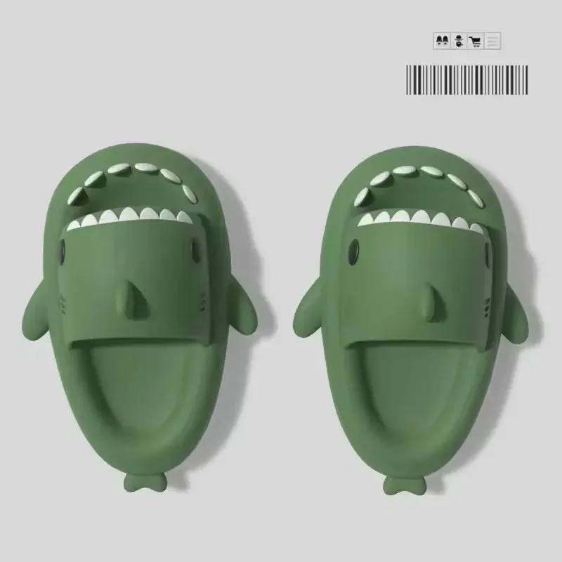 Parent-child Outdoor Slide EVA Soft Thickness Sole Shark Slipper For Kids
