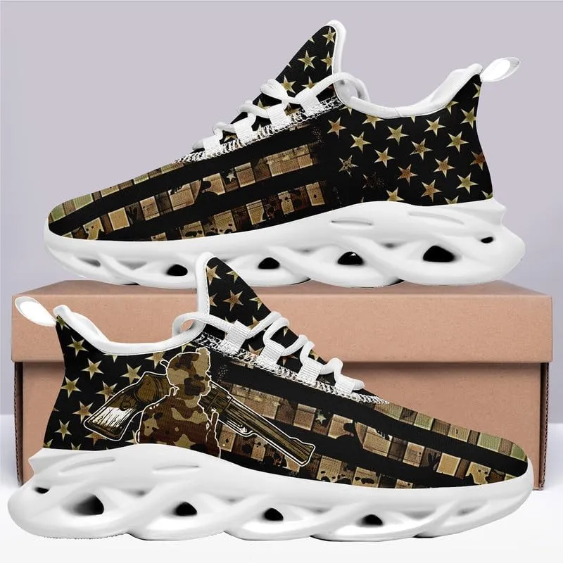 Patriotic Veterans Casual Sneaker American Flag Jogging Running Shoes Breathable Walking Flat Shoe for Men Women