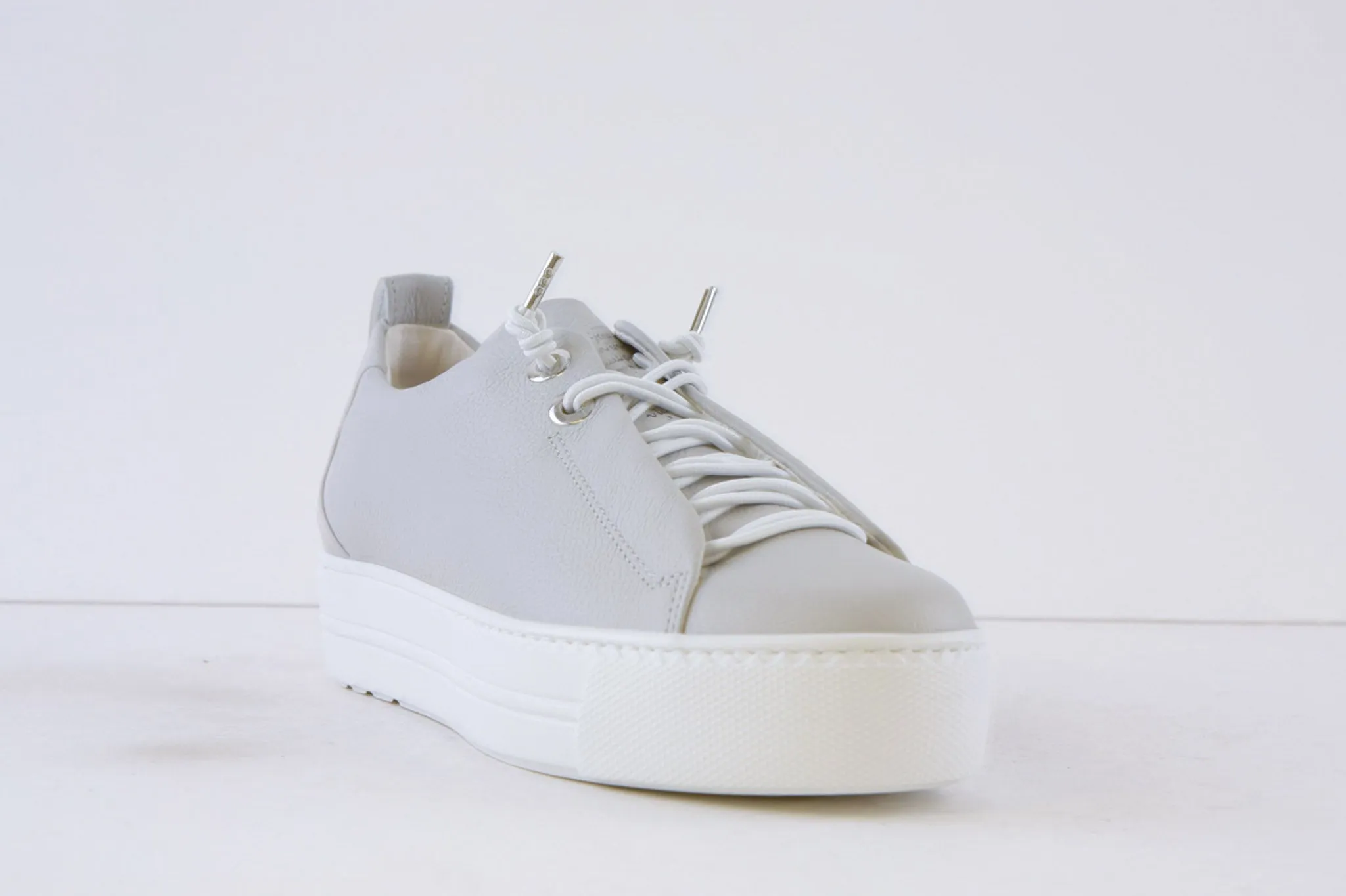 PAUL GREEN - 5017-36X LACED WEDGE FASHION SHOE - LIGHT GREY