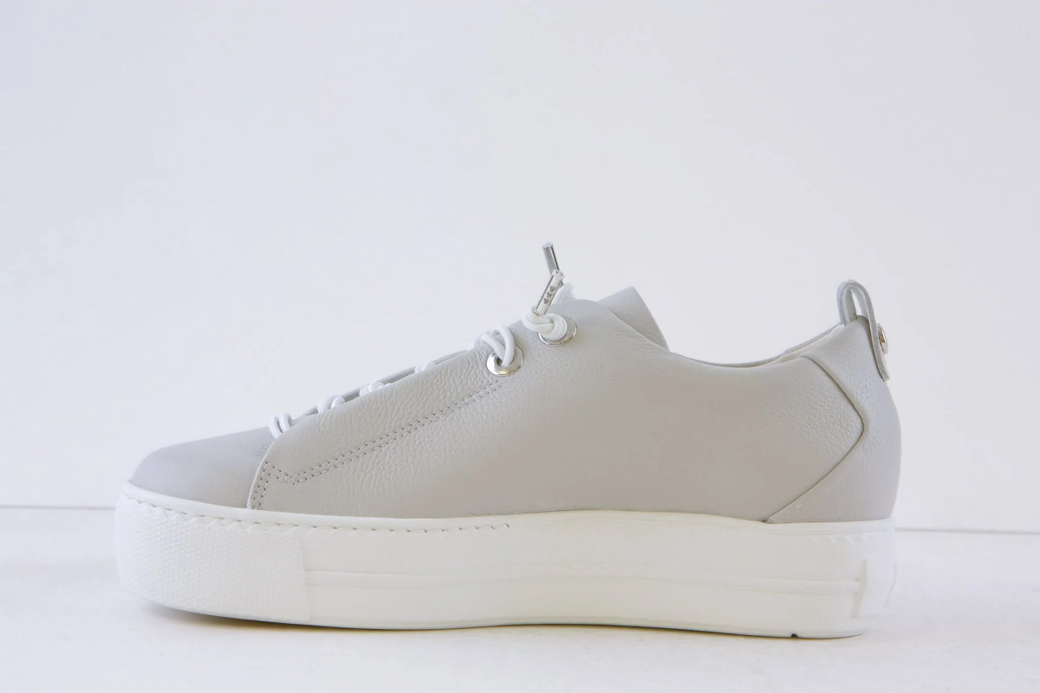 PAUL GREEN - 5017-36X LACED WEDGE FASHION SHOE - LIGHT GREY