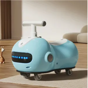 Peanut Shape Wiggle Car Music Light Anti-Rollover Swing Car Swing Silent Flash Wheel Whith Helmet Backpack Age 3 and Up Months