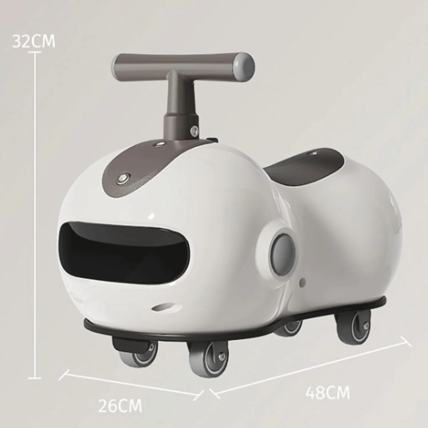 Peanut Shape Wiggle Car Music Light Anti-Rollover Swing Car Swing Silent Flash Wheel Whith Helmet Backpack Age 3 and Up Months