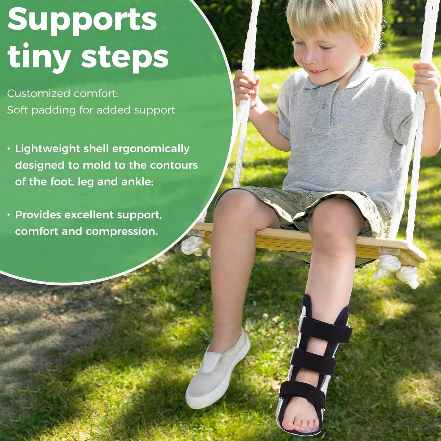 Pediatric Walking Boot For Kids,Fracture Boot for Kids, Orthopedic Support Shoe for Youth Ankle Break Injury, Kid's Stress Metatarsal Bone Fracture, Broken Foot or Toe Recovery Cast, Left(M)