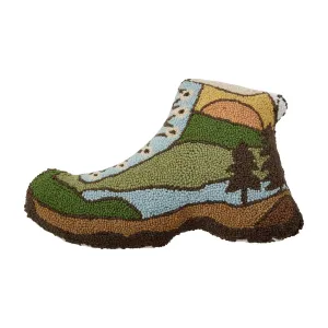 Peking Handicraft Hiking Boot Shaped Wool Hook Cushion 12x18