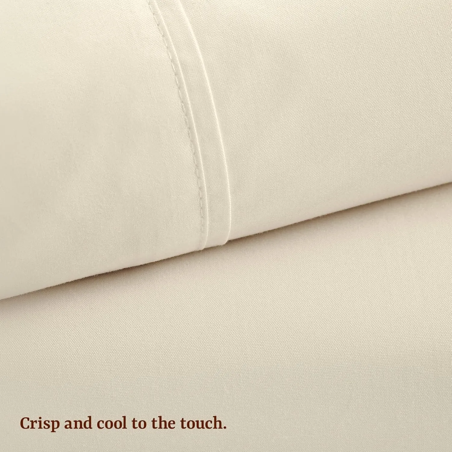 Peru Pima, Queen Size Bed Sheets Set, 4 Piece Bedding, 600 Thread Count, Breathable & Cooling Sheets, Sateen, 100% Peruvian Pima Cotton, Ivory