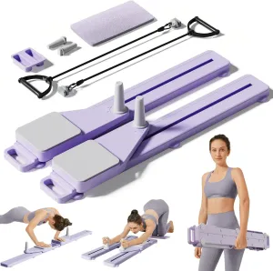 Pilates Board, Multifunctional Abdominal Plate Sets, Detachable Ab Trainer Machine for Home, 6 in 1 Pilates Sliding Board, Foldable Pilates Reformer for Women Core Workouts