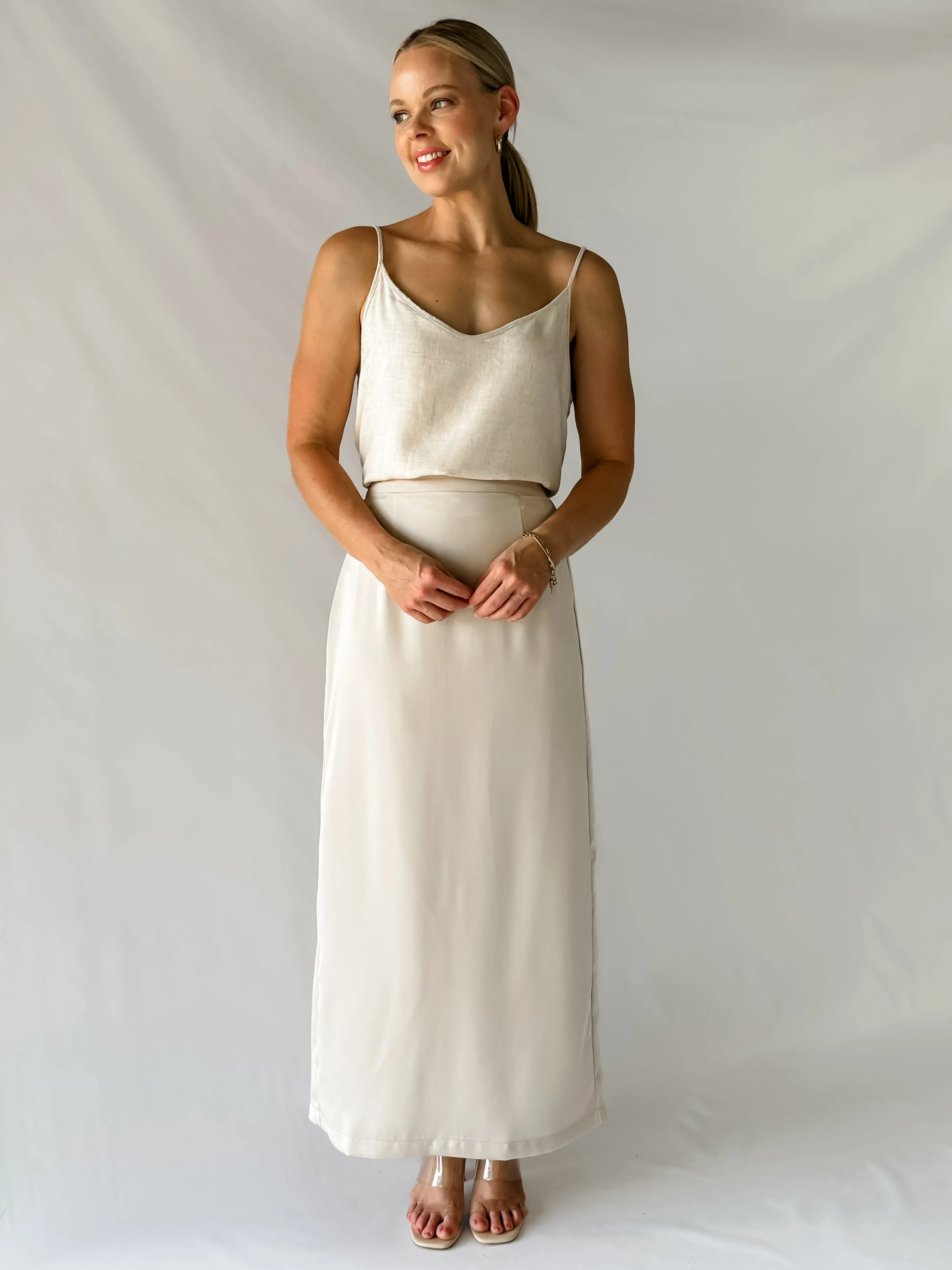PIPER SLIP SKIRT - CHAMPAGNE