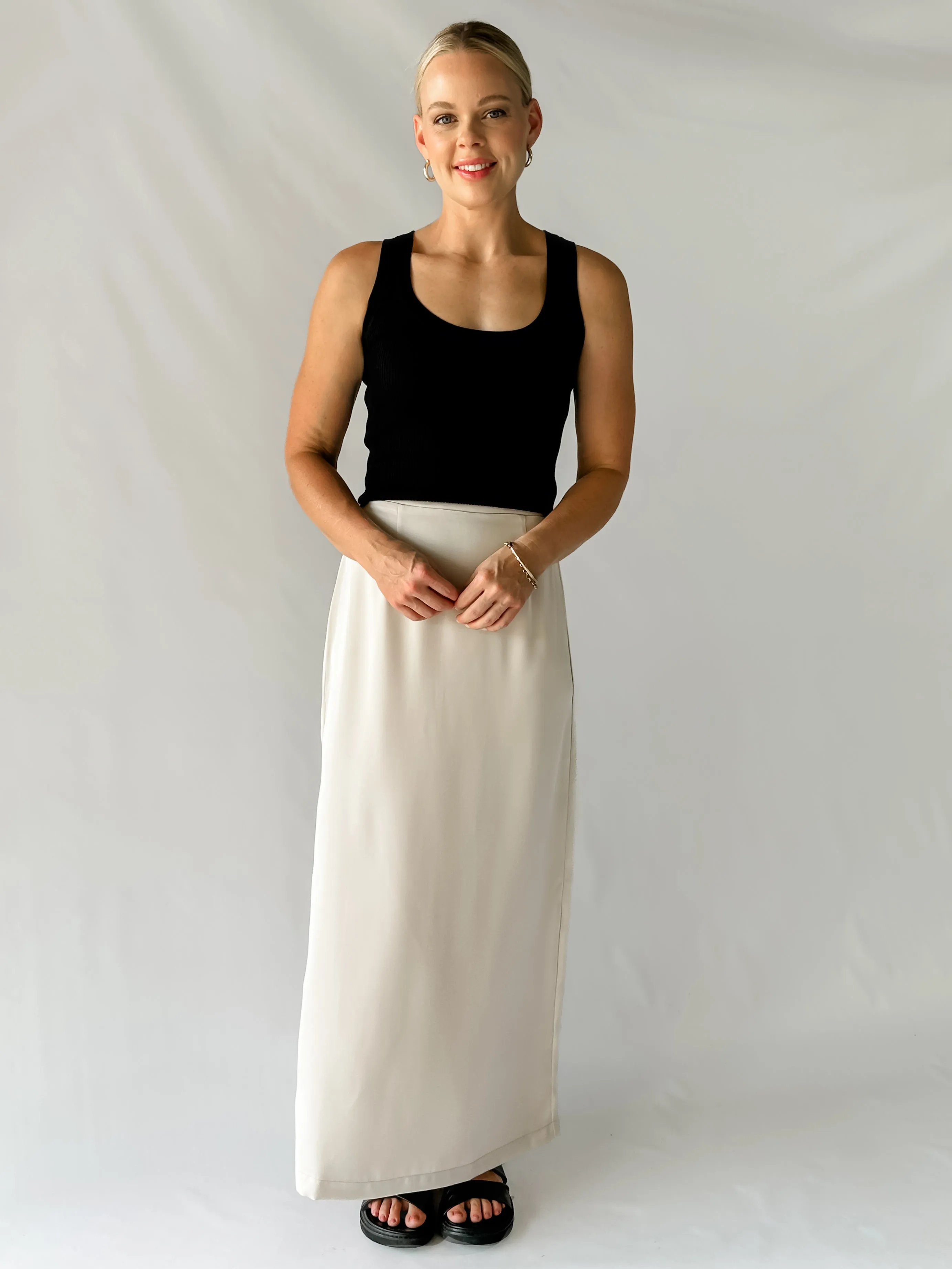 PIPER SLIP SKIRT - CHAMPAGNE
