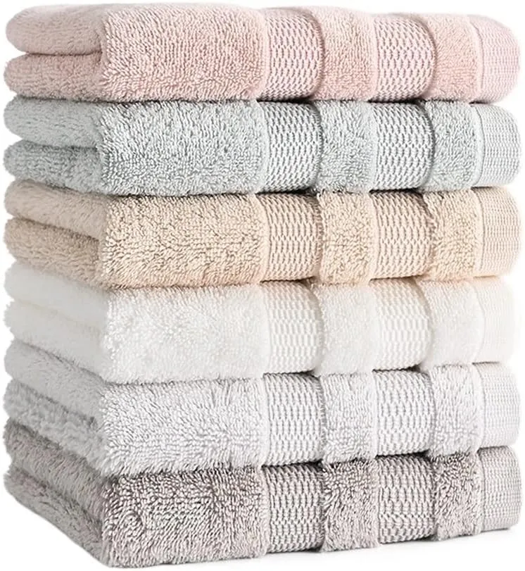 Plain Face Wash Face Towel Soft Absorbent Towel Cotton Household Daily Face Wash Towel