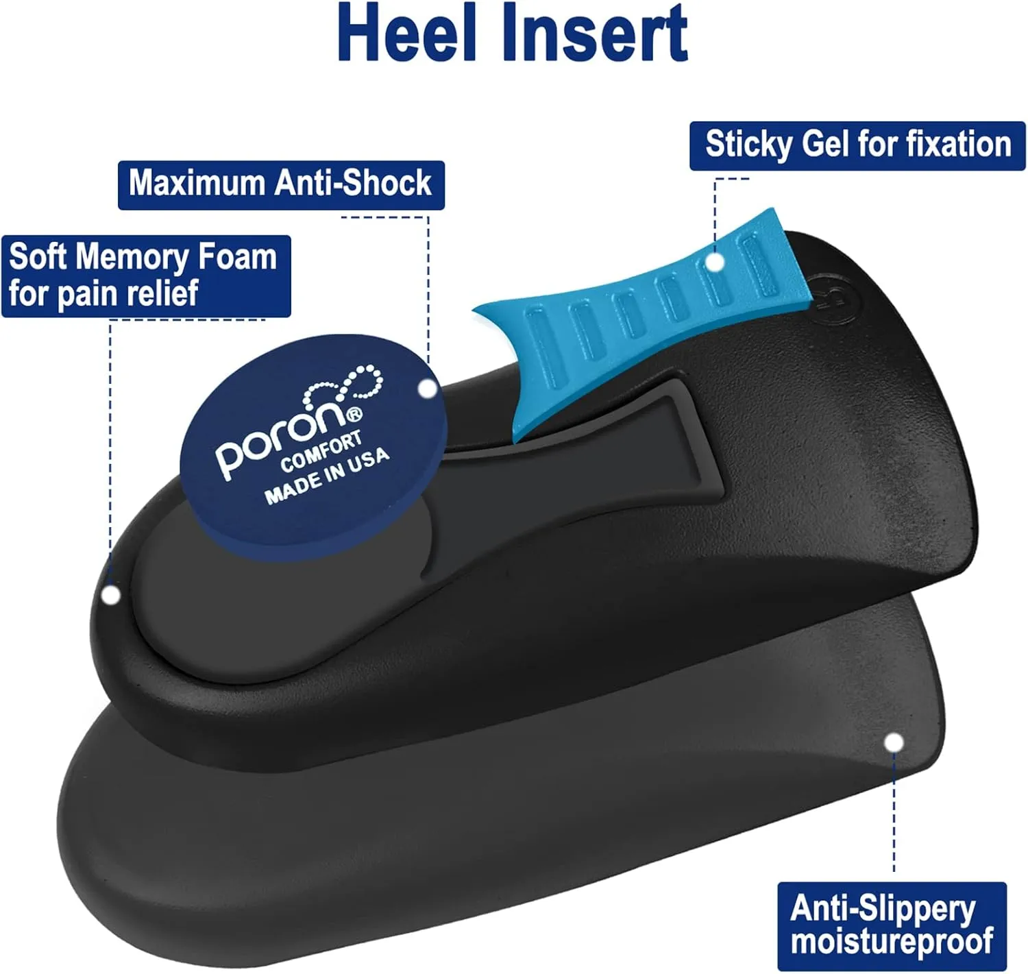Plantar Fasciitis Relief Arch Support Shoe Inserts for Women and Men, Heel Cup for Heel Pain Relief, Achilles Tendonitis Relief and Max Anti-Shock, Heel Pads for Heel Spur Relief and Heel Lift