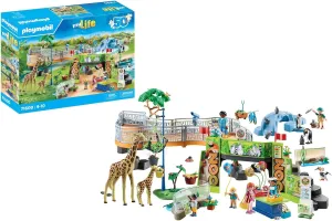 PLAYMOBIL MyLife 71600 Big Zoo, extensive Zoo Set with 16 native and exotic animals, as well as assorted accessories, toys for boys and girls from 4 years old