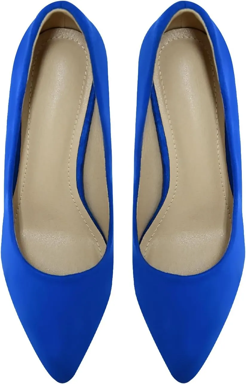 Pointed Toe Chunky Heels for Women High Heels Women's Pumps Closed Toe Slip On Comfortable Heels Pumps Shoes Trendy Classic Pumps Dress Shoes for Prom, Work, Wedding Bride Bridesmaid