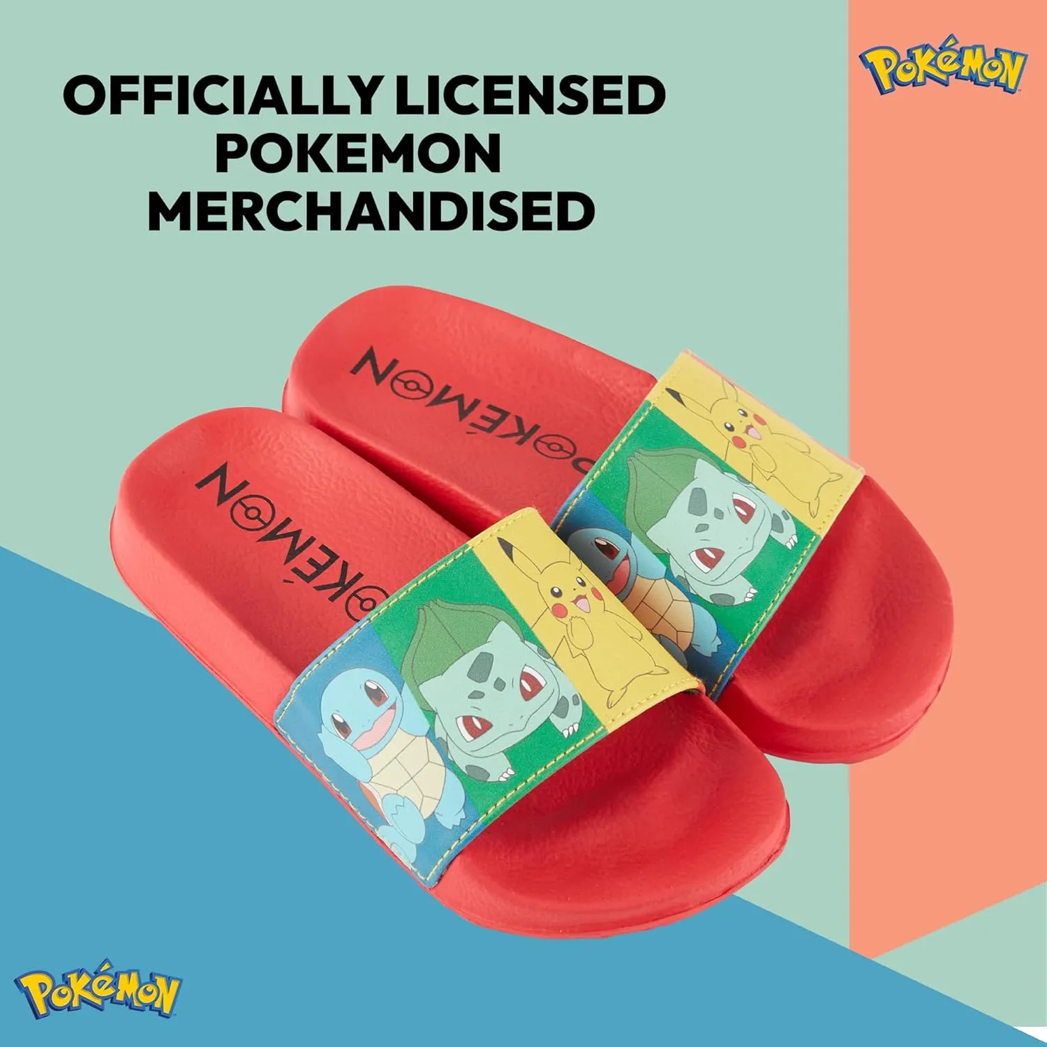 Pokemon Boys Pikachu Slide Sandals Pikachu Shoes - Pikachu, Ash, Charmander, Squirtle, and Bulbasaur Slides