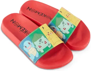Pokemon Boys Pikachu Slide Sandals Pikachu Shoes - Pikachu, Ash, Charmander, Squirtle, and Bulbasaur Slides