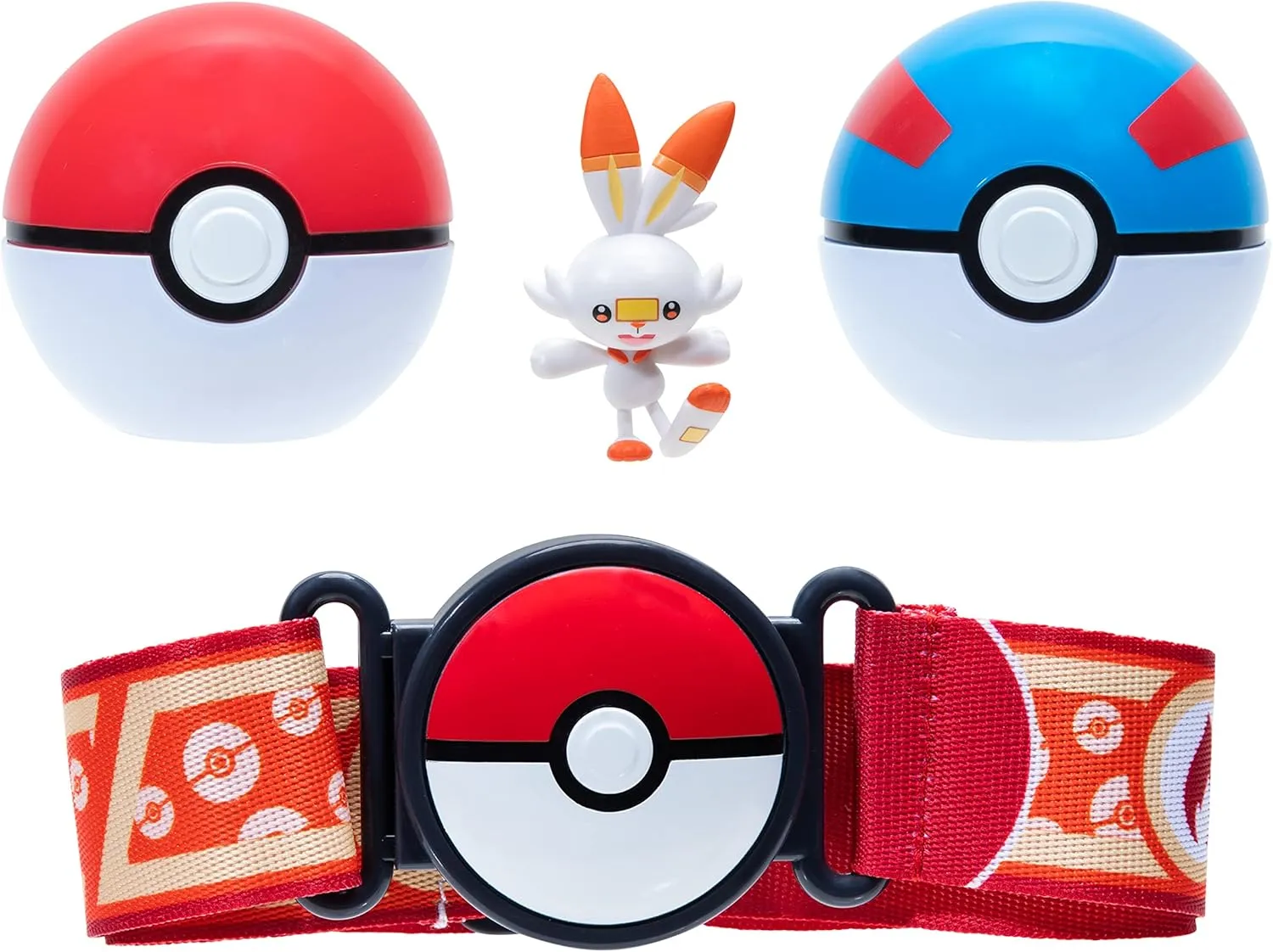 Pokemon Clip 'N' Go Poke Ball & Great Ball Belt Set - Scorbunny