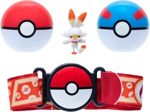 Pokemon Clip 'N' Go Poke Ball & Great Ball Belt Set - Scorbunny