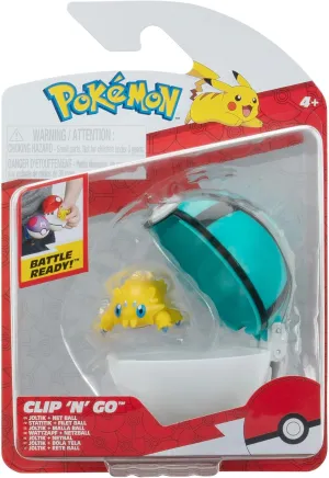 Pokémon PKW3632 - Clip'n'Go Poké Ball - Cotton Cord & Netball, Official Pokéball with 5 cm Figure