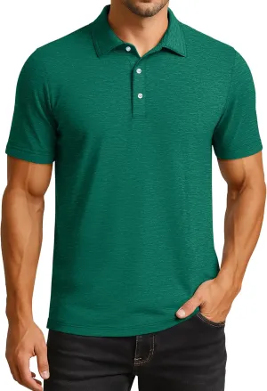 Polo Shirts for Men Performance Mens Golf Shirt Dry Fit Collared Polo Shirts Short Sleeve Moisture Wicking