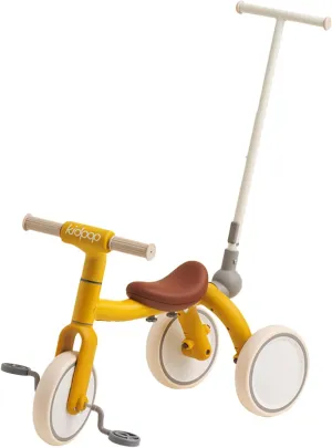 Pony 4-in-1 Kids' Tricycles Pedal Vehicles for 1-4 Push Slide Ride On Toy Balance Bike Baby Walker Stroller (Yellow)
