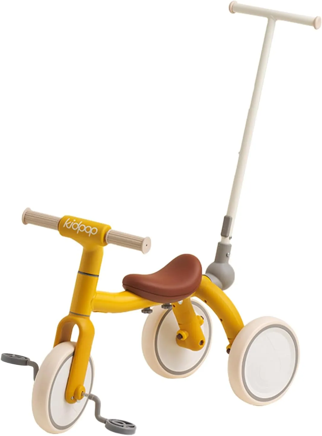 Pony 4-in-1 Kids' Tricycles Pedal Vehicles for 1-4 Push Slide Ride On Toy Balance Bike Baby Walker Stroller (Yellow)