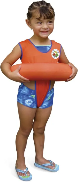 Poolmaster Learn-to-Swim Vest, Adjustable Tube Floatation Swim Trainer and Swim Aid for Kids Ages 3 to 6 Years, Orange