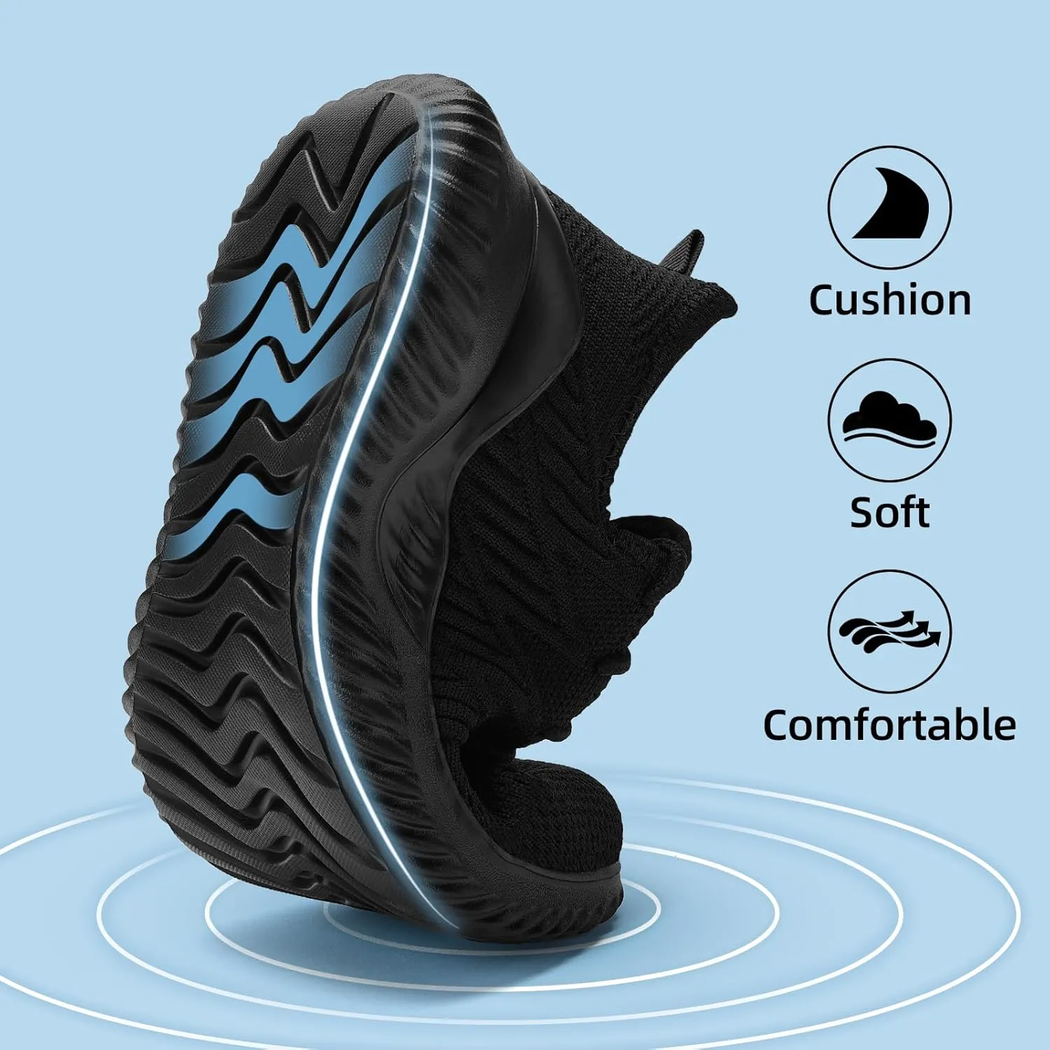PPQ Womens Slip On Walking Shoes，Memory Foam Lightweight Comfort Casual Workout Shoes,Yoga Or Tennis Or Running Sneakers