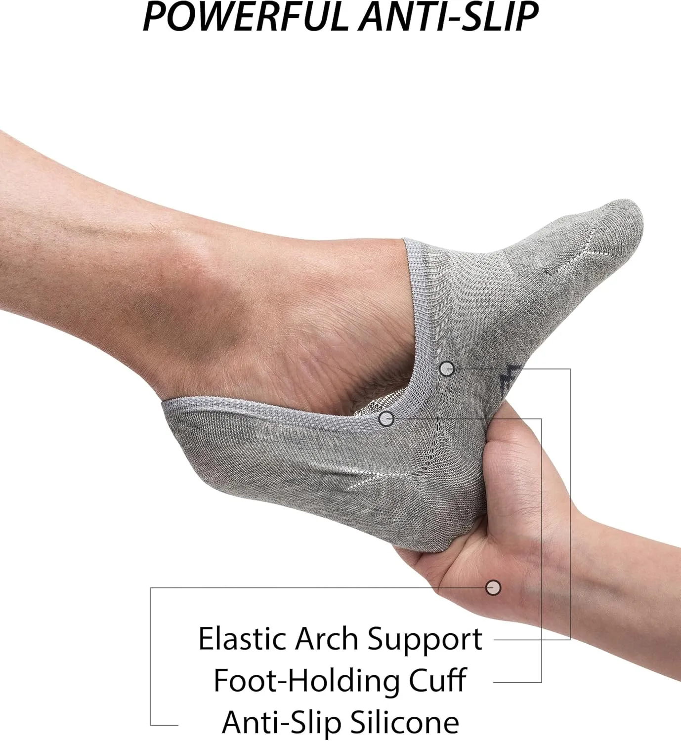 Pro Mountain Seamless No Show Socks Wide Toe Box For Health Bunion Unisex Size S to L Cotton Cushion Footies