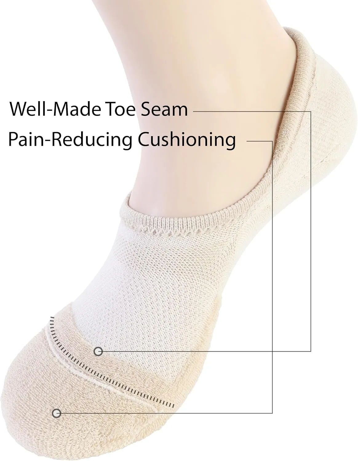 Pro Mountain Wide Toe Box No Show Running Socks For Health Unisex Arch Support Athletic Workout Heel Tab 6 Pack Size S to L