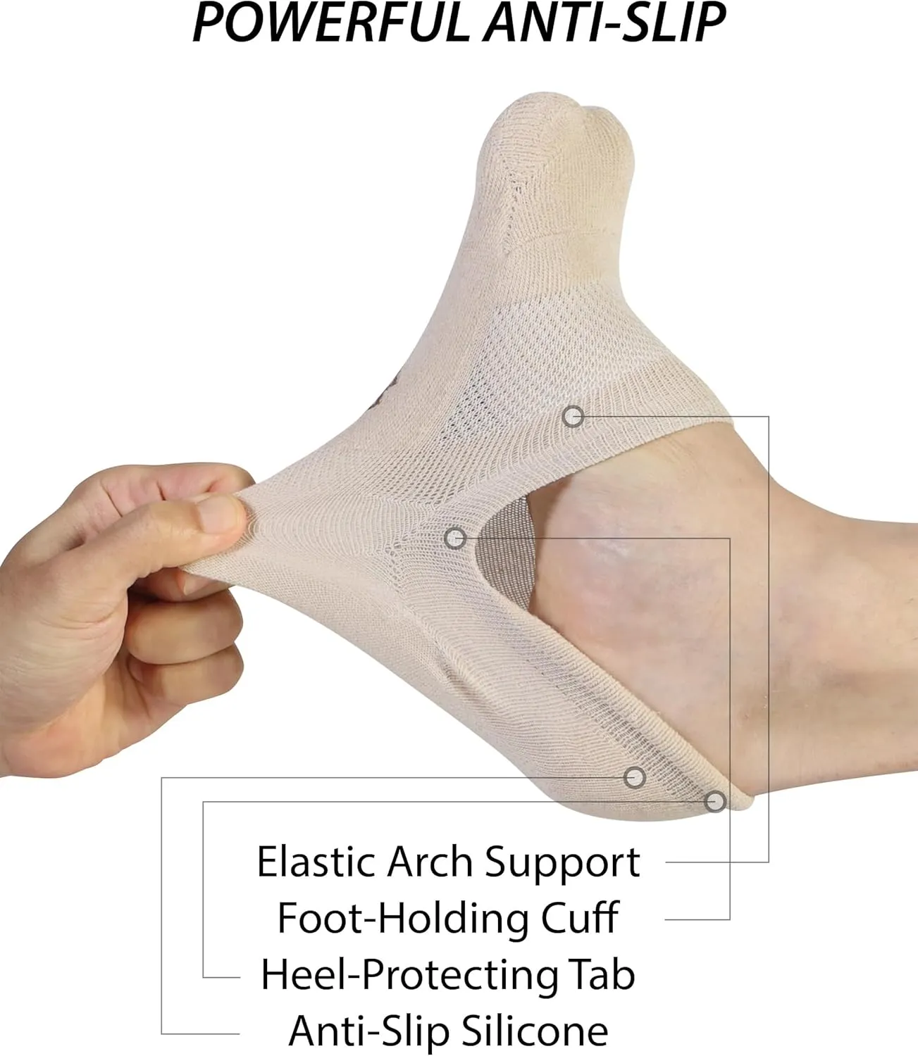 Pro Mountain Wide Toe Box No Show Running Socks For Health Unisex Arch Support Athletic Workout Heel Tab 6 Pack Size S to L