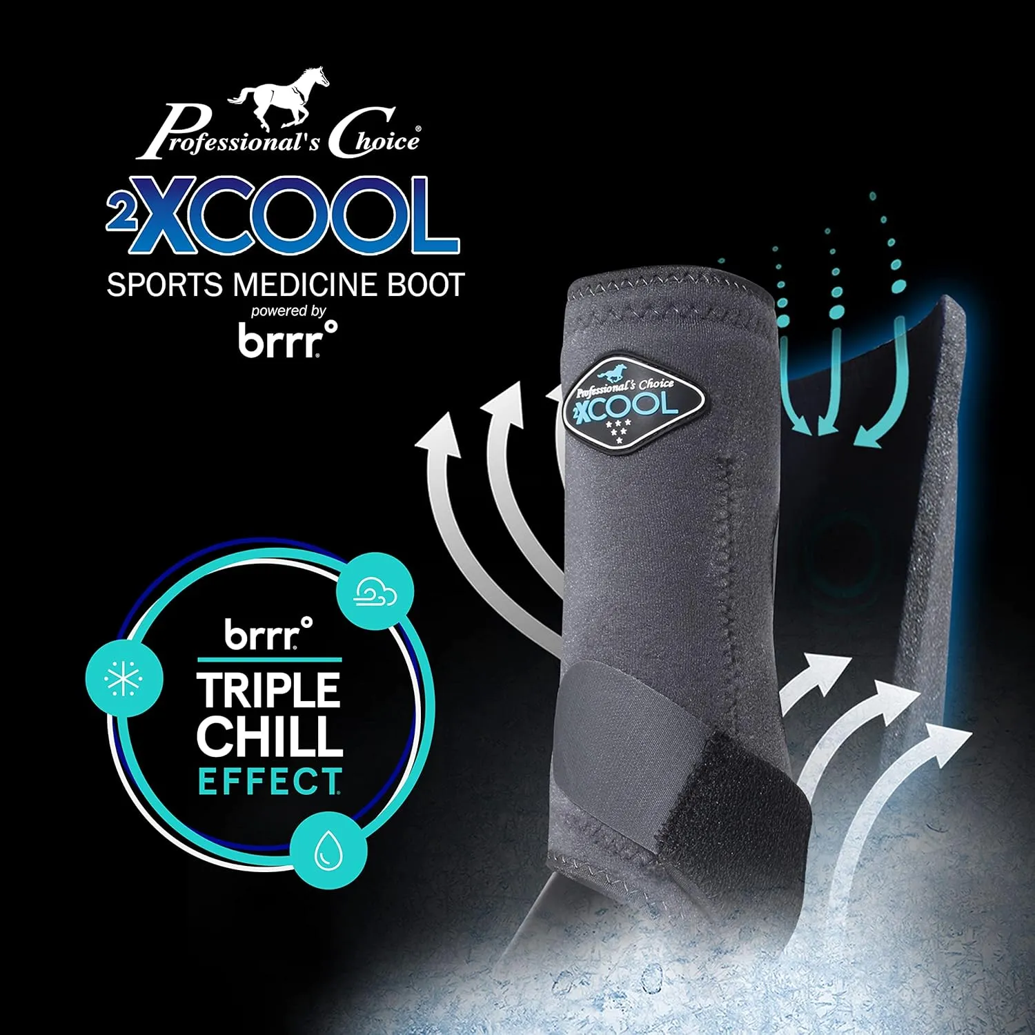 Professional's Choice 2XCOOL Sports Medicine Horse Boots | Protective & Breathable Design for Ultimate Comfort, Durability & Cooling in Active Horses | 2 Pack (BLACK, MEDIUM)